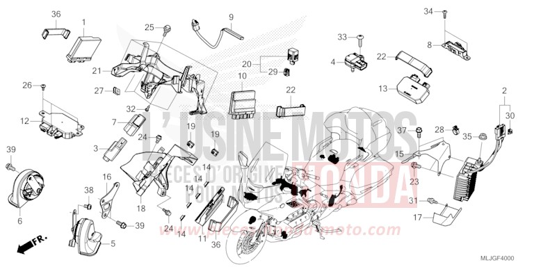 UNITE DE COMMANDE de Gold Wing MAT BULLET SILVER (NH389) 2026